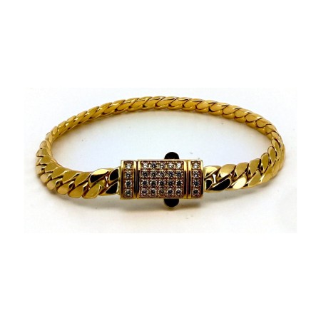Pulsera cubana de oro 18k 20 cm 2